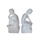 Vintage Royal Delft boekensteunen man & vrouw keramiek 1970s, Gebruikt, -, -, Ophalen of Verzenden