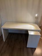 Witte Bureau met uitschuifgedeelte, Huis en Inrichting, Bureaus, Ophalen, Zo goed als nieuw, Bureau