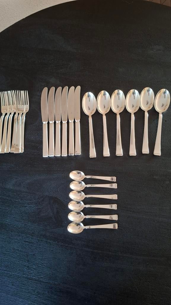 Vintage 6 persoons WMF verzilverd bestek, Antiek en Kunst, Antiek | Goud en Zilver, Ophalen of Verzenden