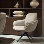 Luxe eetkamer fauteuil stoel beige creme **SHOWROOM MODEL**, Ophalen, Gebruikt, Minder dan 75 cm, 50 tot 75 cm