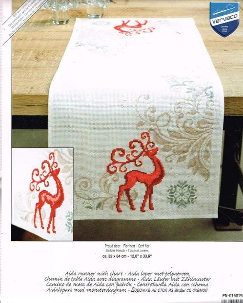 Cado vervaco borduurpakket loper fier hert KERST, Hobby en Vrije tijd, Borduren en Borduurmachines, Nieuw, Borduurpakket, Handborduren