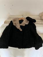Lamswollen Bontjas met Hoedje, Ophalen of Verzenden, Zo goed als nieuw, Maat 38/40 (M), Zwart
