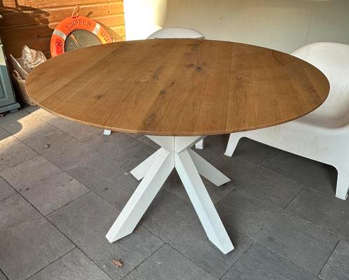 Ronde tafel 120cm, Huis en Inrichting, Tafels | Eettafels, Gebruikt, 100 tot 150 cm, 100 tot 150 cm, Vier personen, Rond, Eikenhout