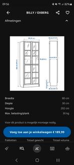 Billy boekenkast met glazen deuren - zelf demonteren, Huis en Inrichting, Ophalen, Zo goed als nieuw