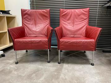 Montis Chaplin Lederen Fauteuils - Set van 2 beschikbaar voor biedingen