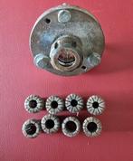 Spankop voor draaibank + spantangen, Ophalen, Gebruikt, Metaaldraaibank