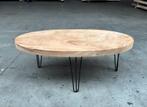 Suar Ovale Boomstam Salontafel 100x50x40, Huis en Inrichting, 100 tot 150 cm, Nieuw, Vijf personen of meer, Suar Boomstam