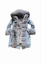 Winterparka met Echt Bont - Afneembare Kraag, Maat 38/40 (M), Nieuw, Ophalen of Verzenden, Grijs