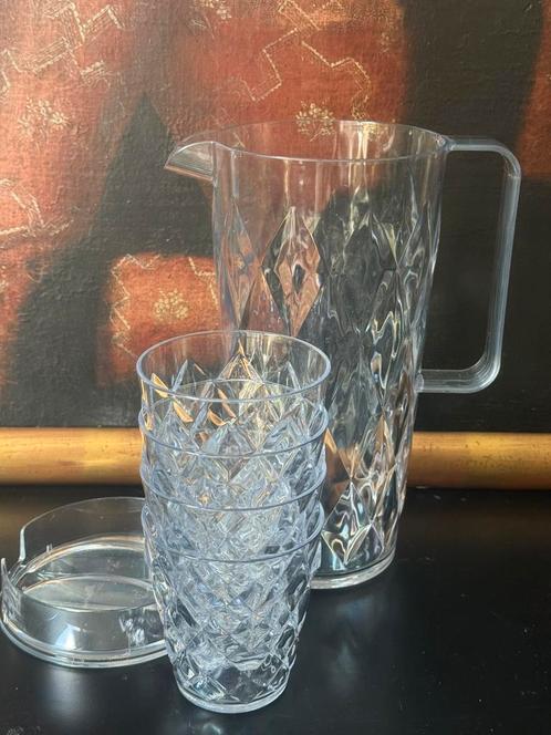 Koziol Crystal set - Karaf met 4 bekers, Huis en Inrichting, Keuken | Keukenbenodigdheden, Nieuw, Verzenden