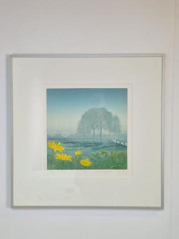 zeefdruk kunstenaar Hans Heijman Langs de Dijk Nederland ‘90 beschikbaar voor biedingen