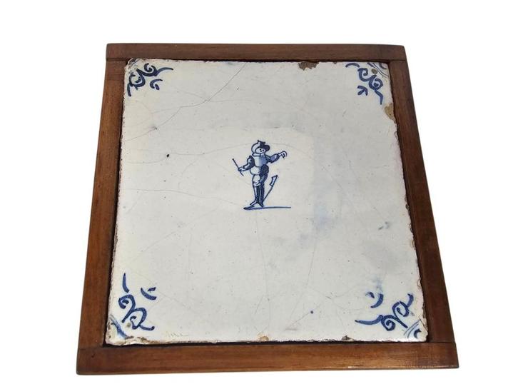 Delft - 'Kinderspelen' - polychroom - ossenkop - 17e eeuw, Antiek en Kunst, Antiek | Wandborden en Tegels, Ophalen of Verzenden