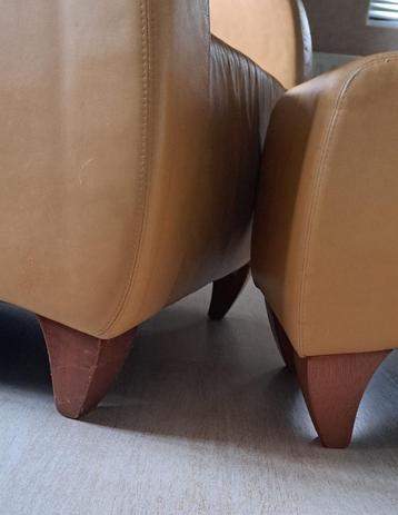 Fauteuil geel leer  beschikbaar voor biedingen