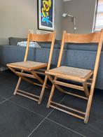 1970’s vintage webbing klapstoelen, Ophalen, Gebruikt, Bruin, Twee