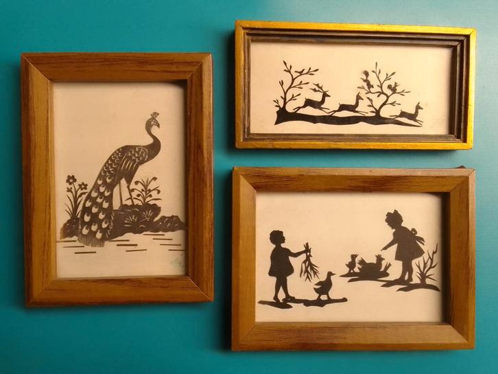 Papier knipkunst, kleine werkjes, vintage, Antiek en Kunst, Curiosa en Brocante, Ophalen of Verzenden