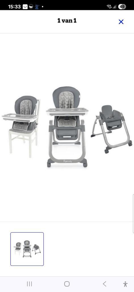 Ingenuity 3-in-1 Meegroeistoel, Kinderen en Baby's, Kinderstoelen, Gebruikt, Meegroeistoel, Afneembaar eetblad, Gordel(s), Ophalen