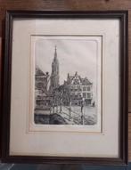 Ets Delft - 25x31cm, Antiek en Kunst, Kunst | Etsen en Gravures, Ophalen