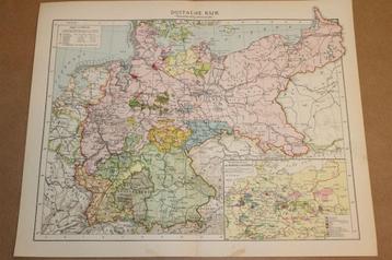 Antieke kaart - Duitse Rijk Staatkundig - Circa 1900 beschikbaar voor biedingen