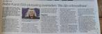Volkszanger René Karst krantenartikel krantenknipsel, Ophalen of Verzenden, 1980 tot heden, Knipsel(s)