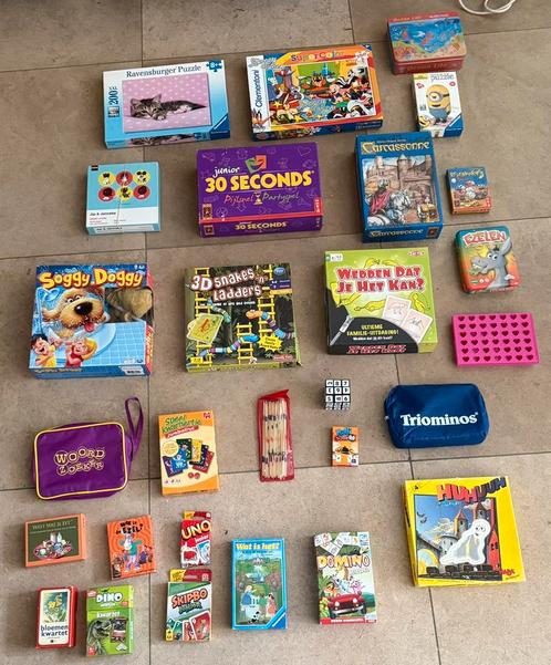 Groot pakket spellen, oa 30 seconds junior en carcassonne, Kinderen en Baby's, Speelgoed | Educatief en Creatief, Zo goed als nieuw