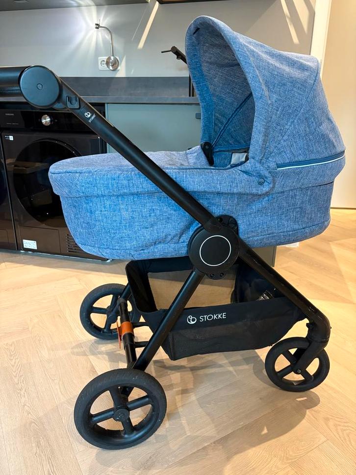 Stokke Beat Kinderwagen met Reiswieg - Blue Melange, Kinderen en Baby's, Kinderwagens en Combinaties, Gebruikt, Combiwagen, Overige merken