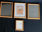 4 lijstje met houten frame, Minder dan 50 cm, Ophalen of Verzenden, Zo goed als nieuw, Minder dan 50 cm