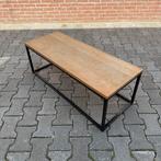6 stuks Industriële salon tafel eiken blad, Ophalen, Gebruikt, 100 tot 150 cm, 50 tot 100 cm