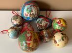 9 stuks vintage kerstballen (onbreekbaar), Ophalen of Verzenden, Zo goed als nieuw