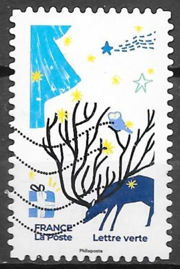 Frankrijk: kerstzegel (2) uit 2021, Postzegels en Munten, Postzegels | Europa | Frankrijk, Ophalen of Verzenden