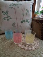 5 Vintage Franse Pastel Sap Glazen ** Mimosa **, Verzamelen, Glas en Borrelglaasjes, Ophalen of Verzenden, Zo goed als nieuw, Overige typen