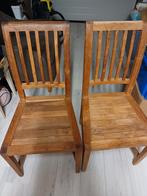 Eetkamerstoelen van hout (6x), Huis en Inrichting, Stoelen, Ophalen, Gebruikt, Bruin, Vijf, Zes of meer stoelen