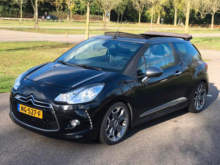 Citroën DS3 1.6 THP Cabrio 2013 Zwart Alle extra's Inruil M, Auto's, Citroën, Bedrijf, DS3, ABS, Airbags, Airconditioning, Alarm