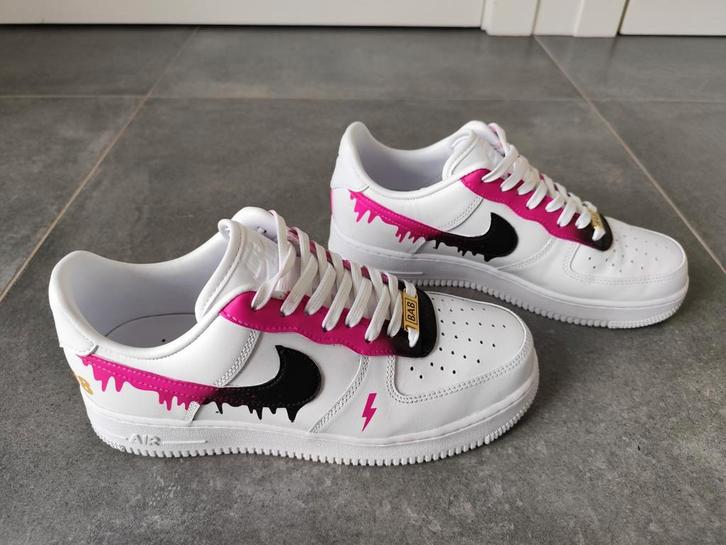 Custom Nike Air Force 1 - Maat 41, Kleding | Dames, Schoenen, Zo goed als nieuw, Sneakers of Gympen, Wit, Ophalen of Verzenden