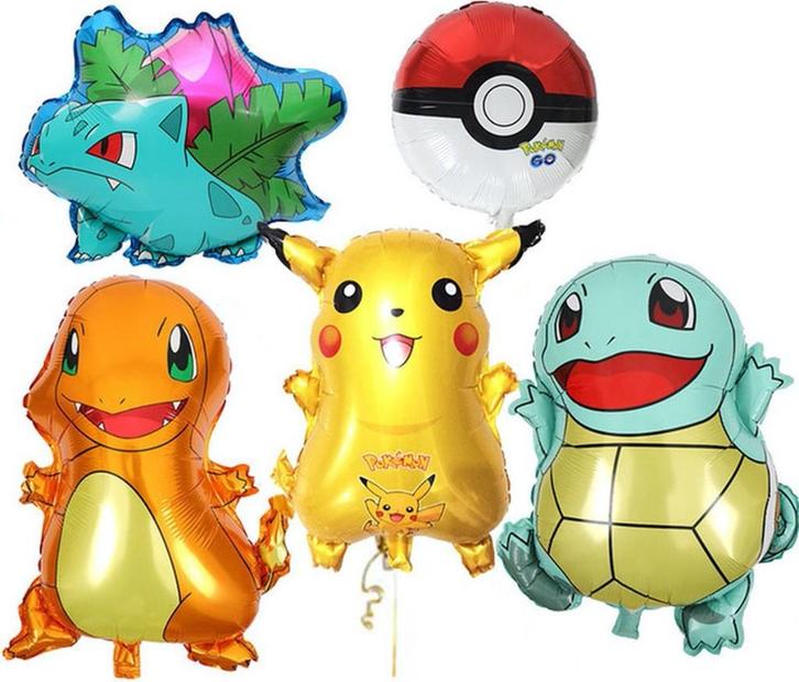 5 delige Pokemon ballon met rietje  ,NEW, Hobby en Vrije tijd, Feestartikelen, Nieuw, Feestartikel, Verjaardag, Verzenden