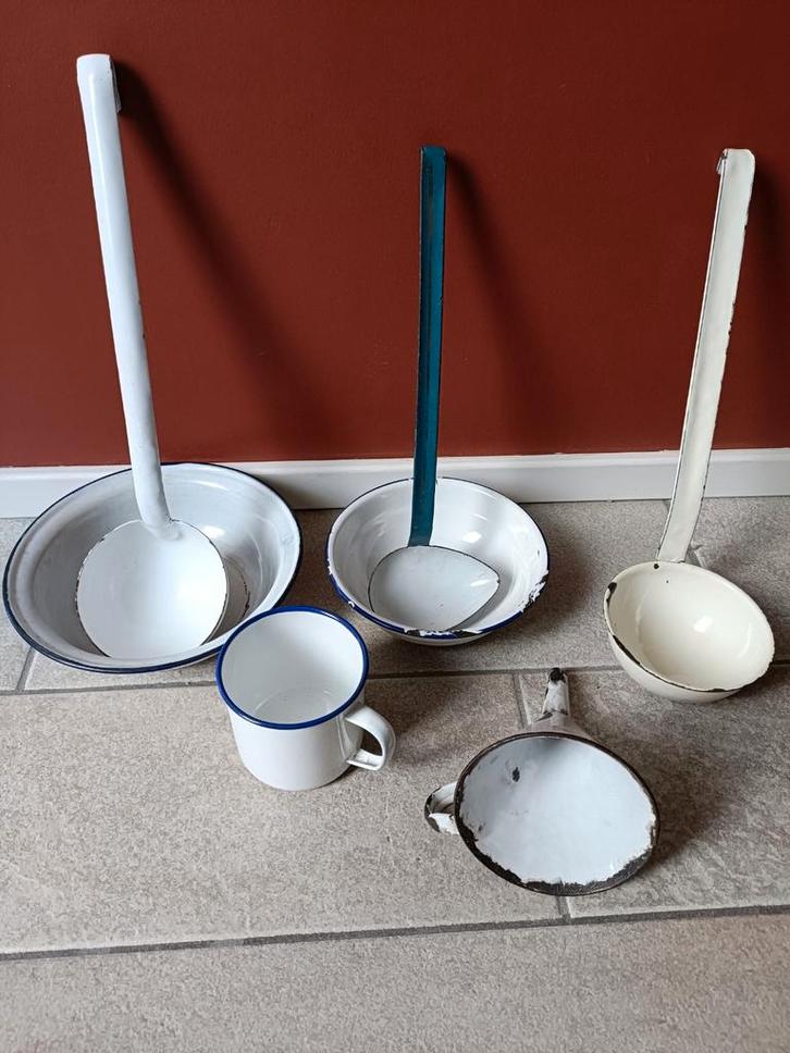 Vintage Emaille Keukengerei Set, Antiek en Kunst, Antiek | Emaille, Ophalen of Verzenden