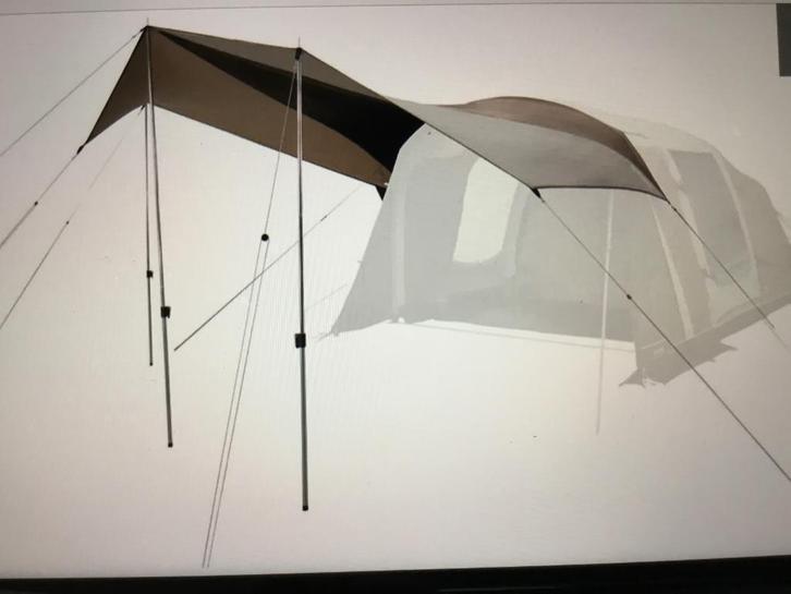 Tarp (luifel/schaduwdoek met 3 stokken), Caravans en Kamperen, Kampeeraccessoires, Nieuw, Ophalen