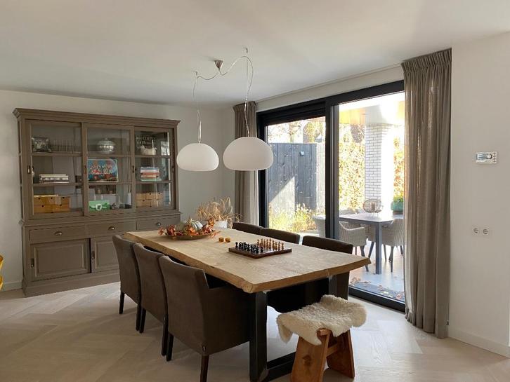 6 mooie eetkamerstoelen van SOHO, Huis en Inrichting, Stoelen, Gebruikt, Vijf, Zes of meer stoelen, Hout, Stof, Bruin, Ophalen