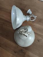 Twee grijze hanglampen, Ophalen, Gebruikt, Metaal, Minder dan 50 cm