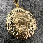 14 karaat gouden hanger leeuw kop hanger, Ophalen of Verzenden