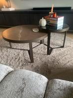 Keramiek + glazen tafels bruin/brons, Huis en Inrichting, Tafels | Salontafels, Ophalen, 50 tot 100 cm, Zo goed als nieuw, Minder dan 50 cm