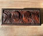 Antiek houten doos - kistje met ridders, Antiek en Kunst, Curiosa en Brocante, Ophalen of Verzenden