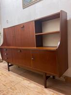 Vintage highboard jaren 1960s, Gebruikt, Teakhout, Ophalen of Verzenden, Minder dan 100 cm