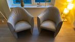 2x Leolux Sjamaan (zandkleurig leder), Huis en Inrichting, Fauteuils, Ophalen of Verzenden, Zo goed als nieuw