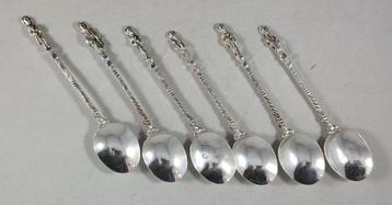 6 korte apostel theelepels antiek 835 zilver beschikbaar voor biedingen