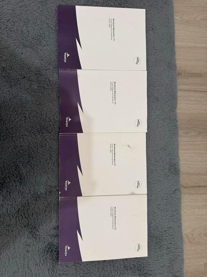 Fontys Wiskunde Werkboeken 1T1, 1T2, 2T1, 2T2, Boeken, Studieboeken en Cursussen, Gelezen, HBO, Beta, Ophalen