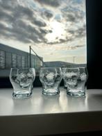 Set van 7 vintage kristallen likeurglaasjes met bloemgravure, Ophalen of Verzenden