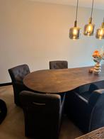 4x eettafel fauteuil antraciet met wieltjes, Ophalen, Gebruikt, Vier, Stof