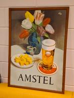 Jan Wijga - Amstel Bieren ingelijst affiche / reclame, Ophalen, Zo goed als nieuw, Reclamebord
