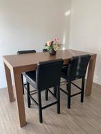 Eettafel met stoelen, Huis en Inrichting, Tafels | Eettafels, Ophalen, Zo goed als nieuw, Rechthoekig, 50 tot 100 cm