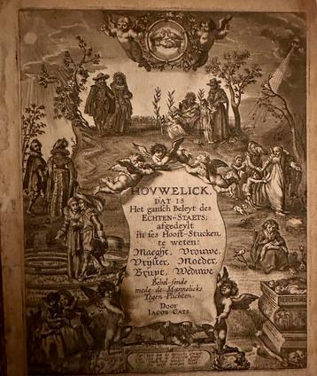 Jacob Cats,1eDruk, 1625;Hovwelyck. IncompExx. Mooie prenten beschikbaar voor biedingen