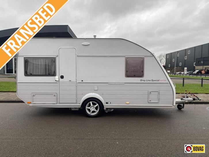 Kip Grey Line Special 44 TDB luifel+Alu. Frame, Caravans en Kamperen, Caravans, Bedrijf, tot en met 4, 1000 - 1250 kg, Standaardzit